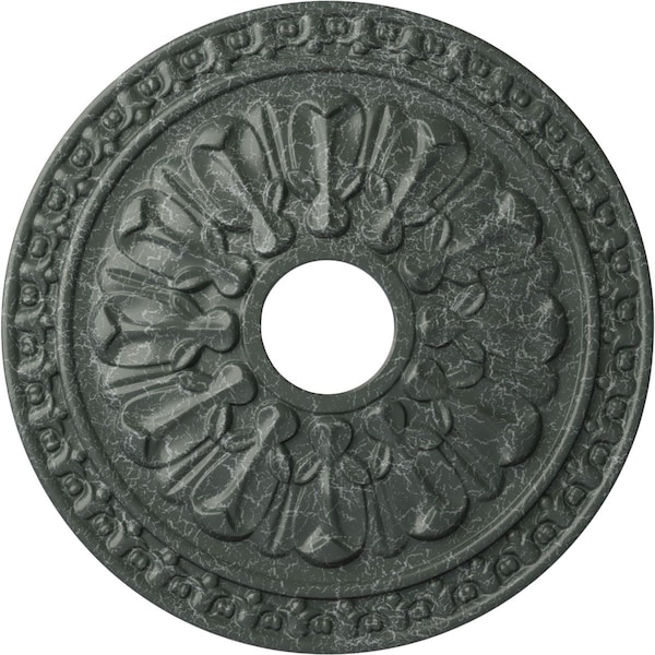 Ekena Millwork Warsaw Ceiling Medallion (Canopies up to 3 1/2"), 18"OD x 3 1/2"ID x 1 3/8"P, Athenian Green Crackle CM18WAAGC - main